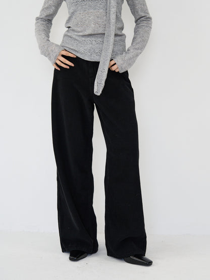 wool wide pants