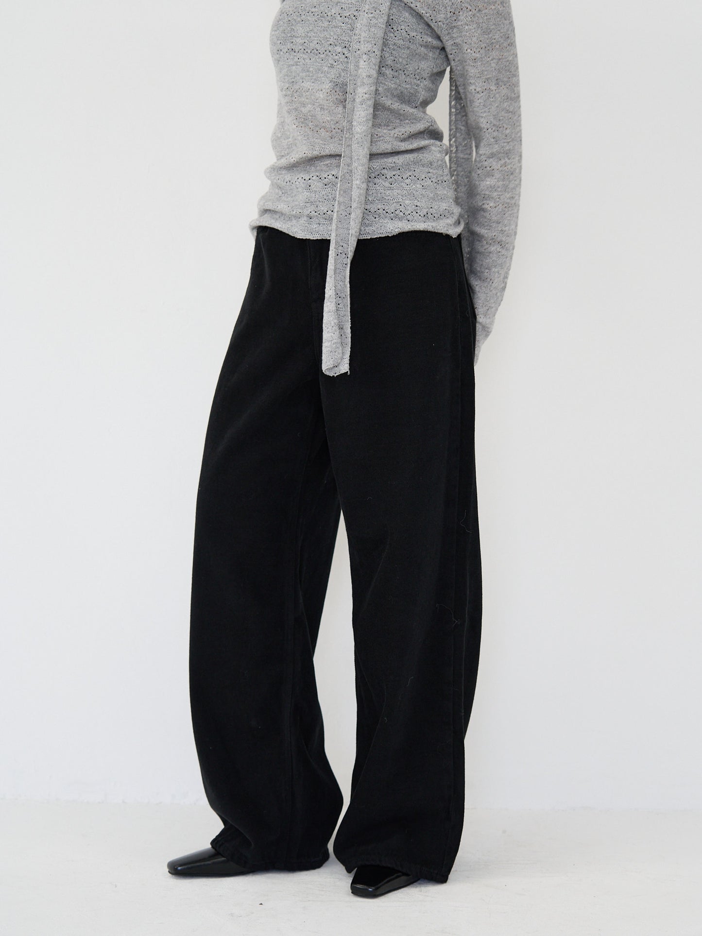 wool wide pants