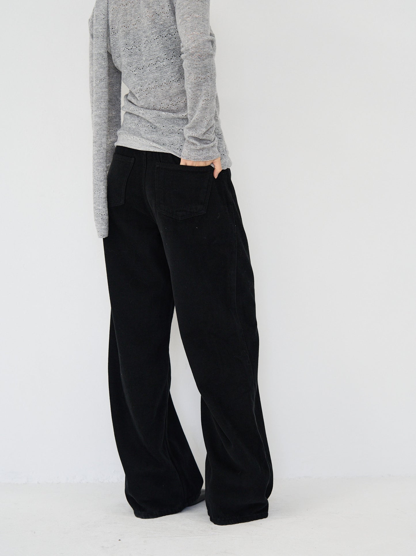 wool wide pants