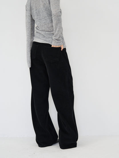 wool wide pants