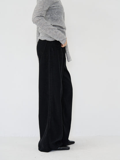 wool wide pants