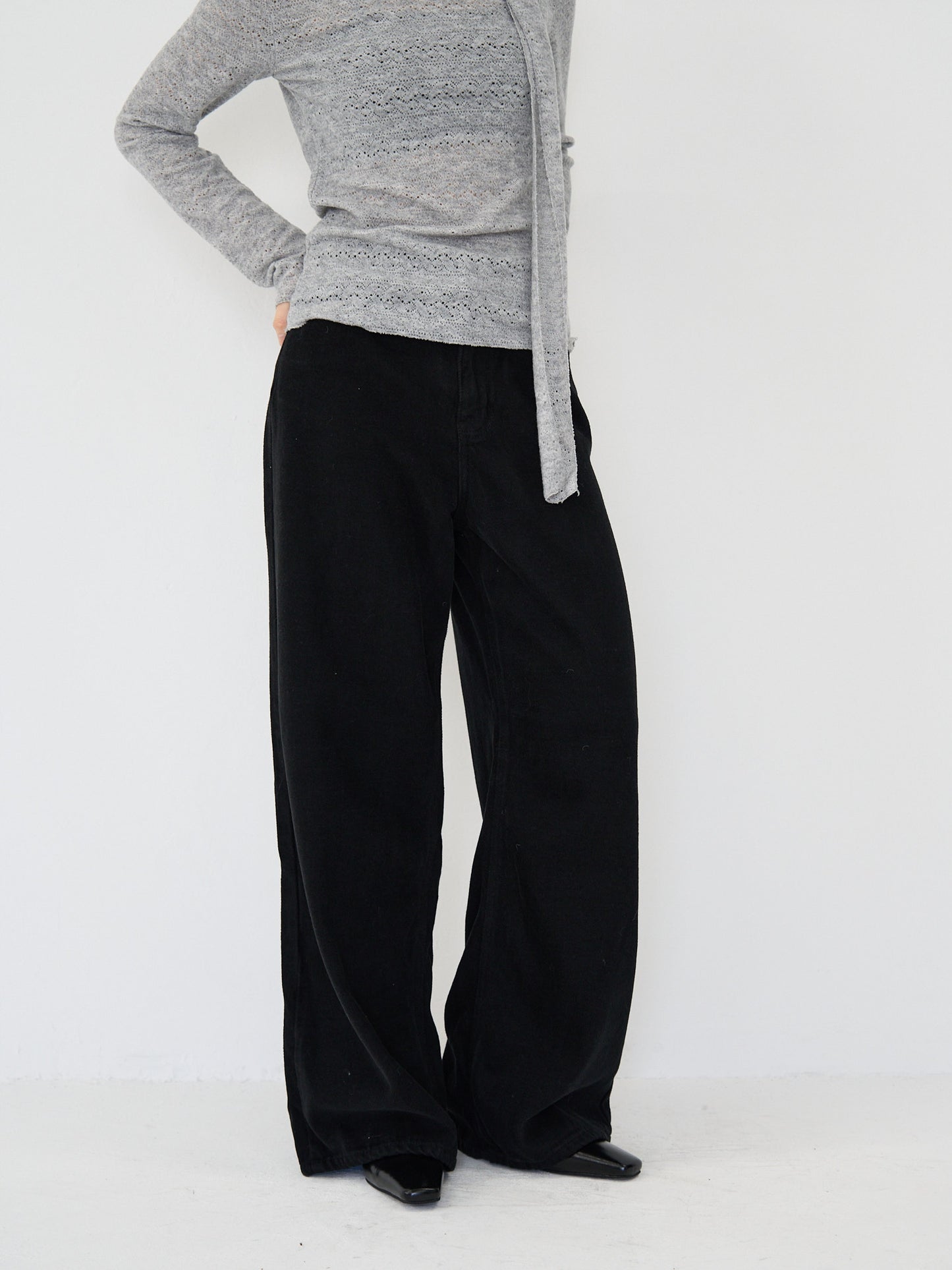 wool wide pants