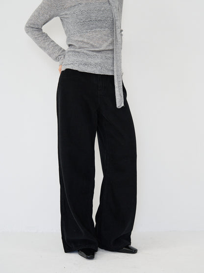 wool wide pants