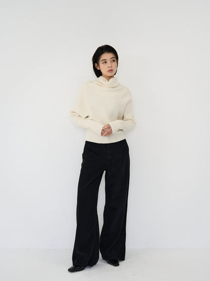 wool wide pants