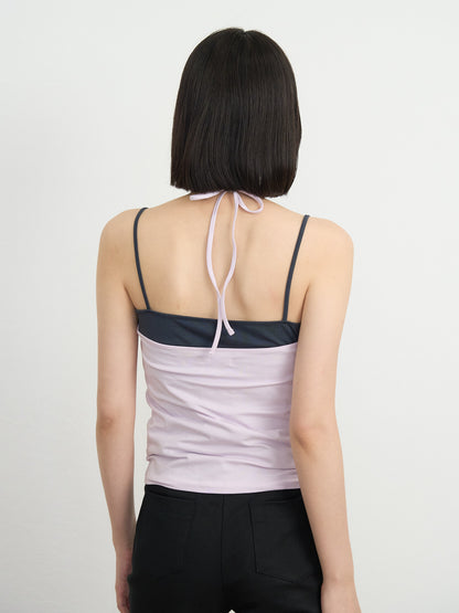two tone halter cami