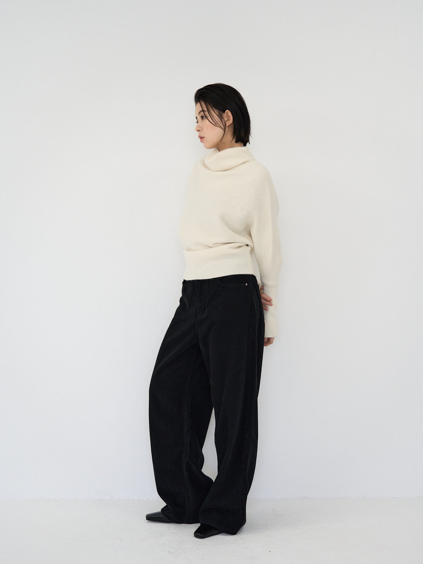 wool wide pants