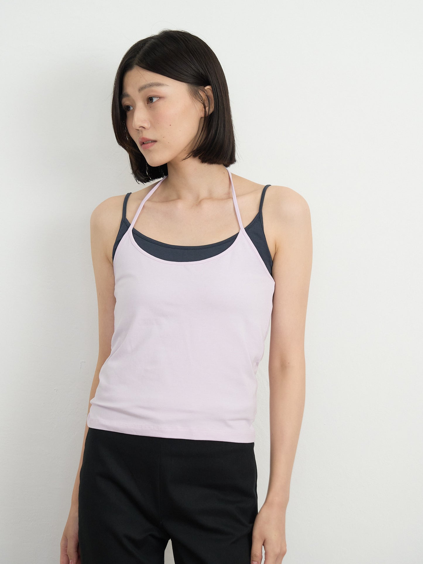 two tone halter cami
