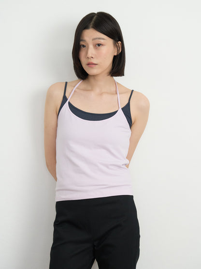two tone halter cami