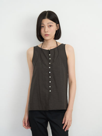 sleeveless halter blouse