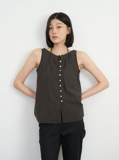 sleeveless halter blouse