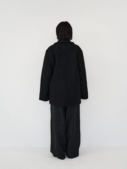 boucle wool midi coat