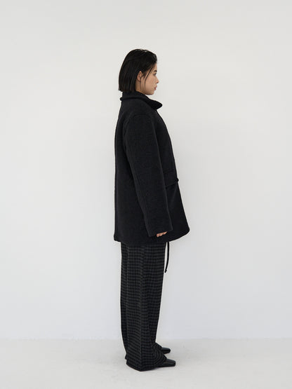 boucle wool midi coat