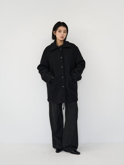 boucle wool midi coat