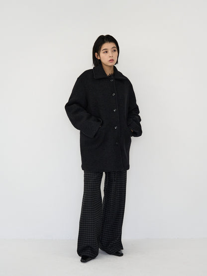 boucle wool midi coat