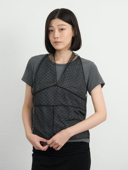 sheer dot layered tee