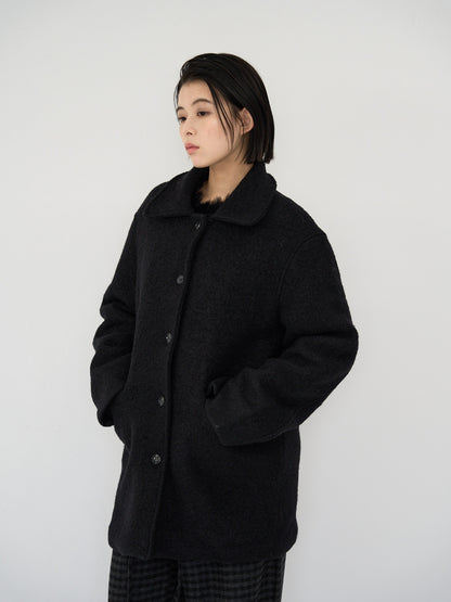boucle wool midi coat