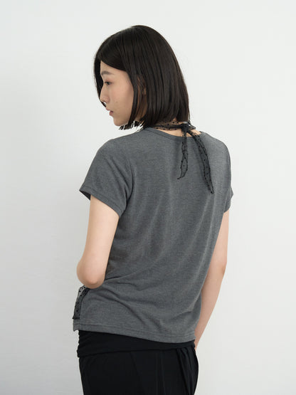 sheer dot layered tee