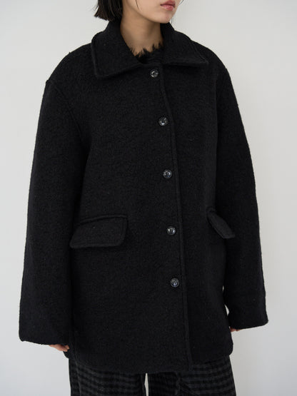 boucle wool midi coat