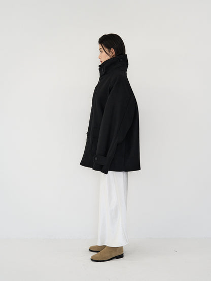 flap pocket wool coat