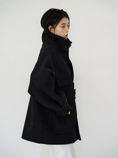 flap pocket wool coat