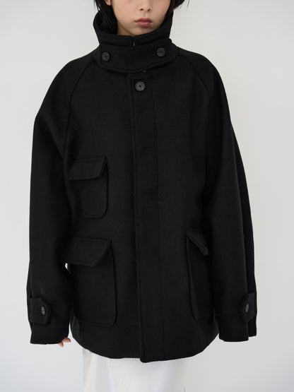 flap pocket wool coat