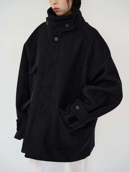 flap pocket wool coat