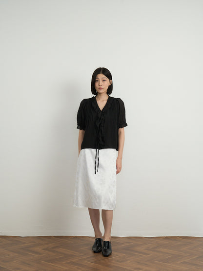 frill puff blouse