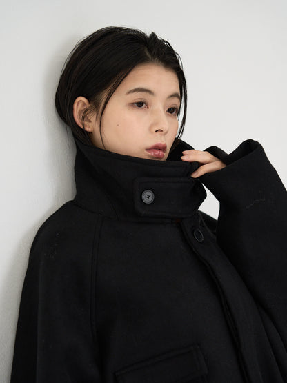 flap pocket wool coat