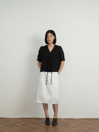 frill puff blouse