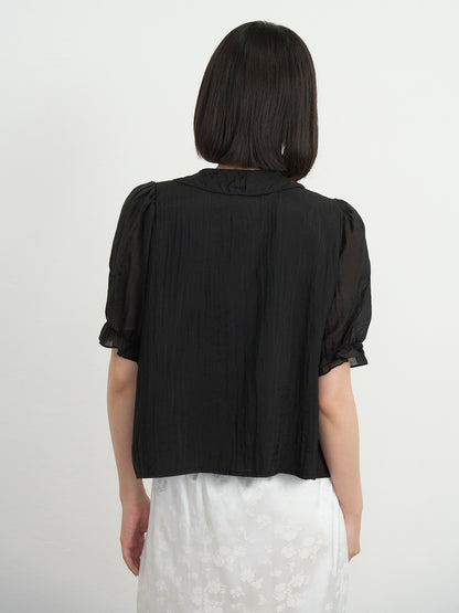 frill puff blouse
