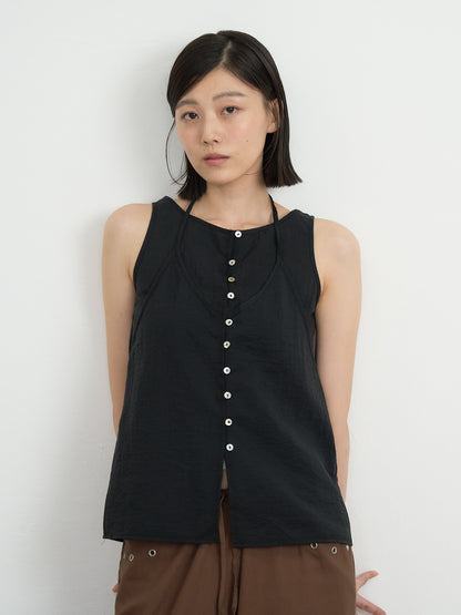 sleeveless halter blouse