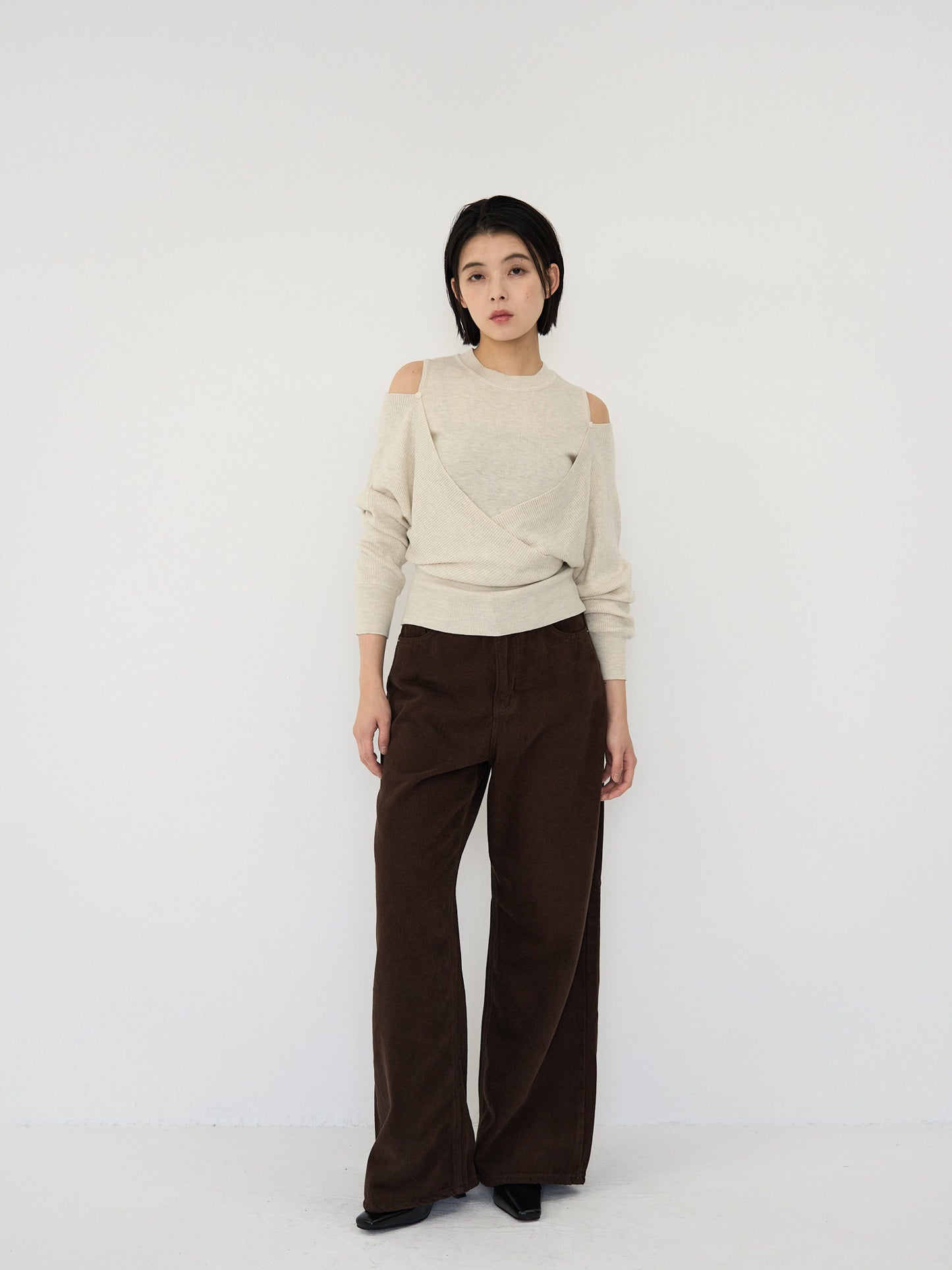 cross shoulder knit
