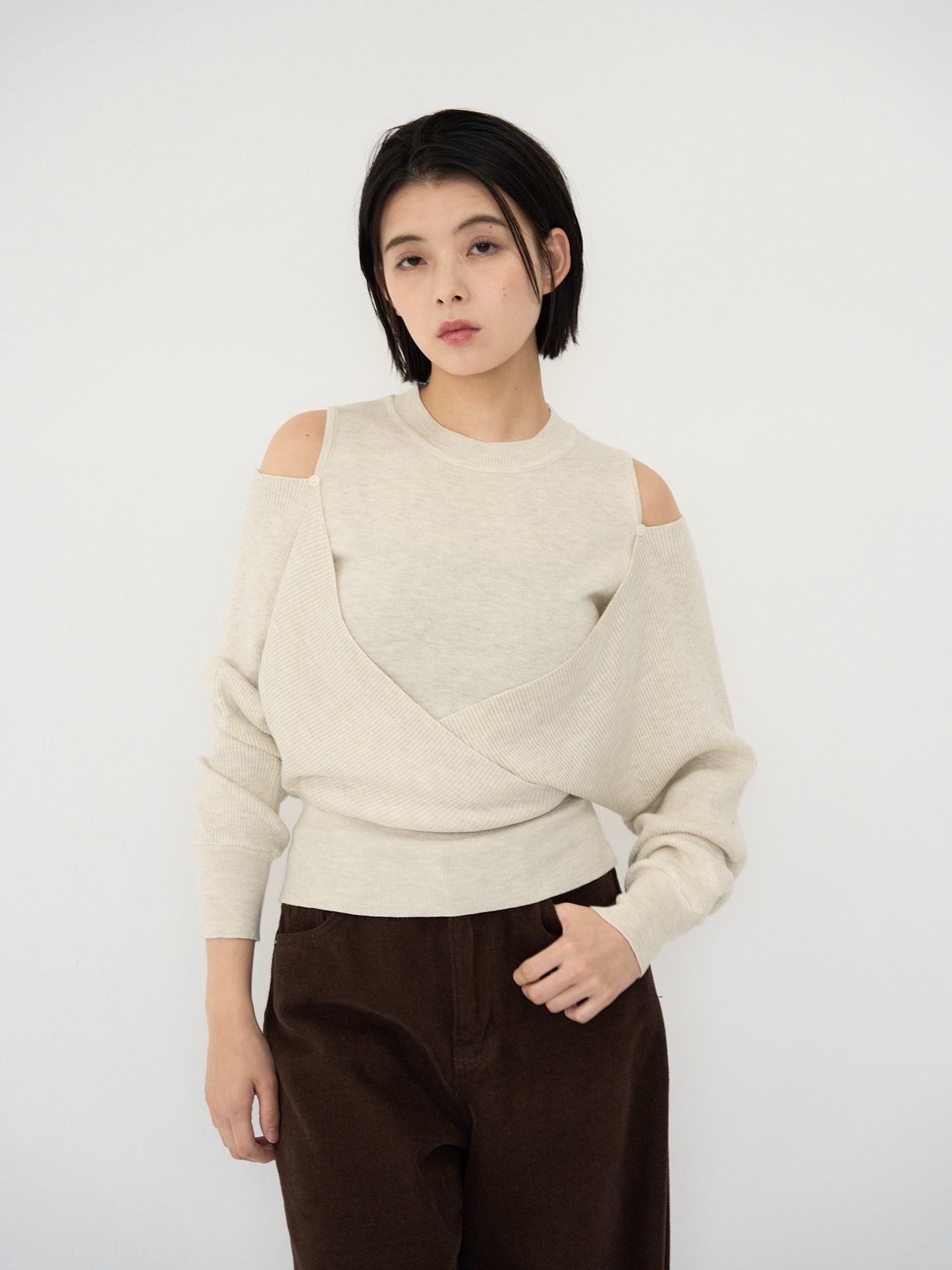 cross shoulder knit