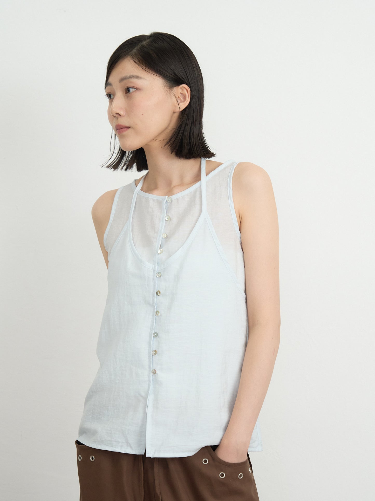 sleeveless halter blouse