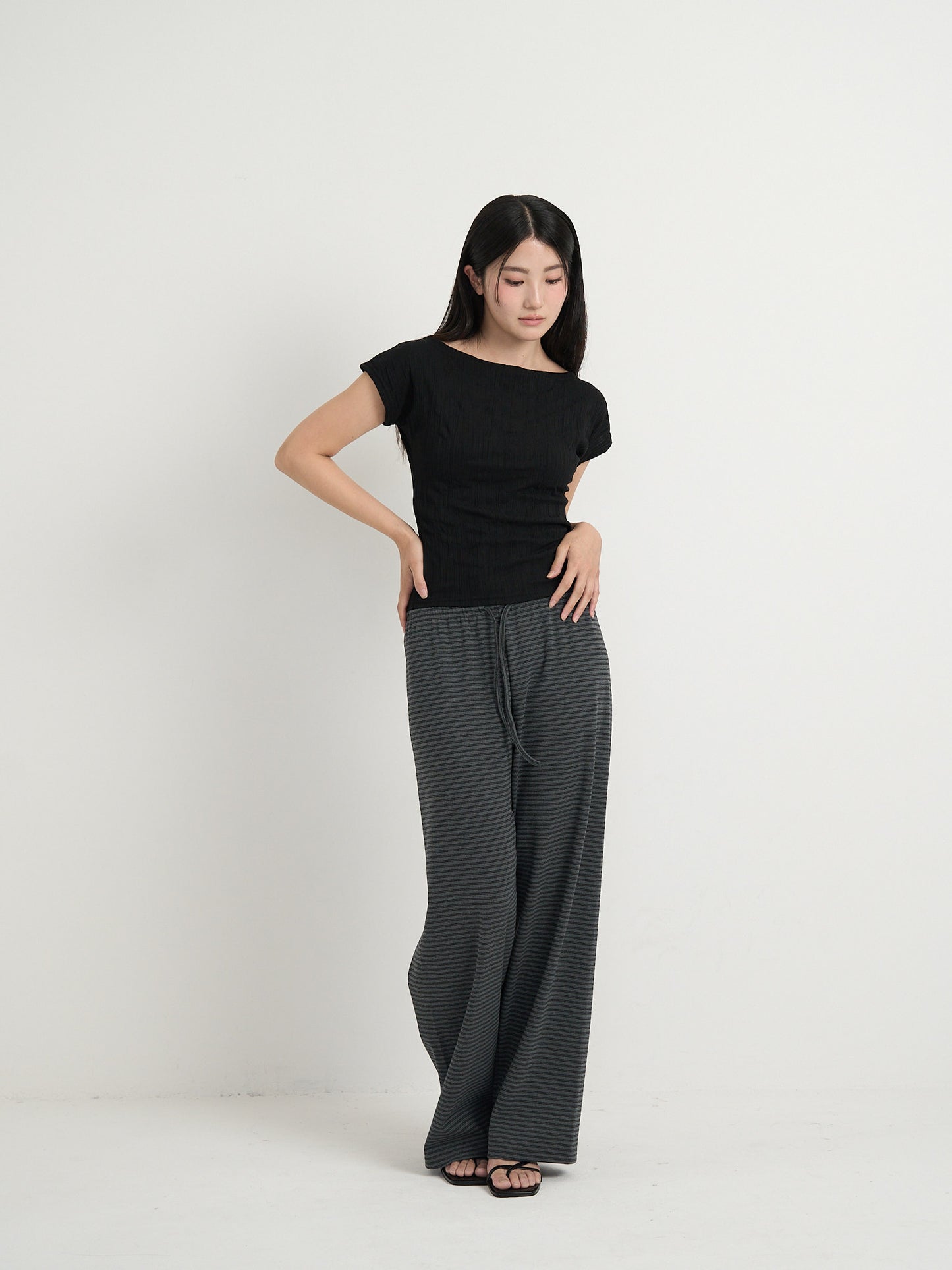 striped relax pants