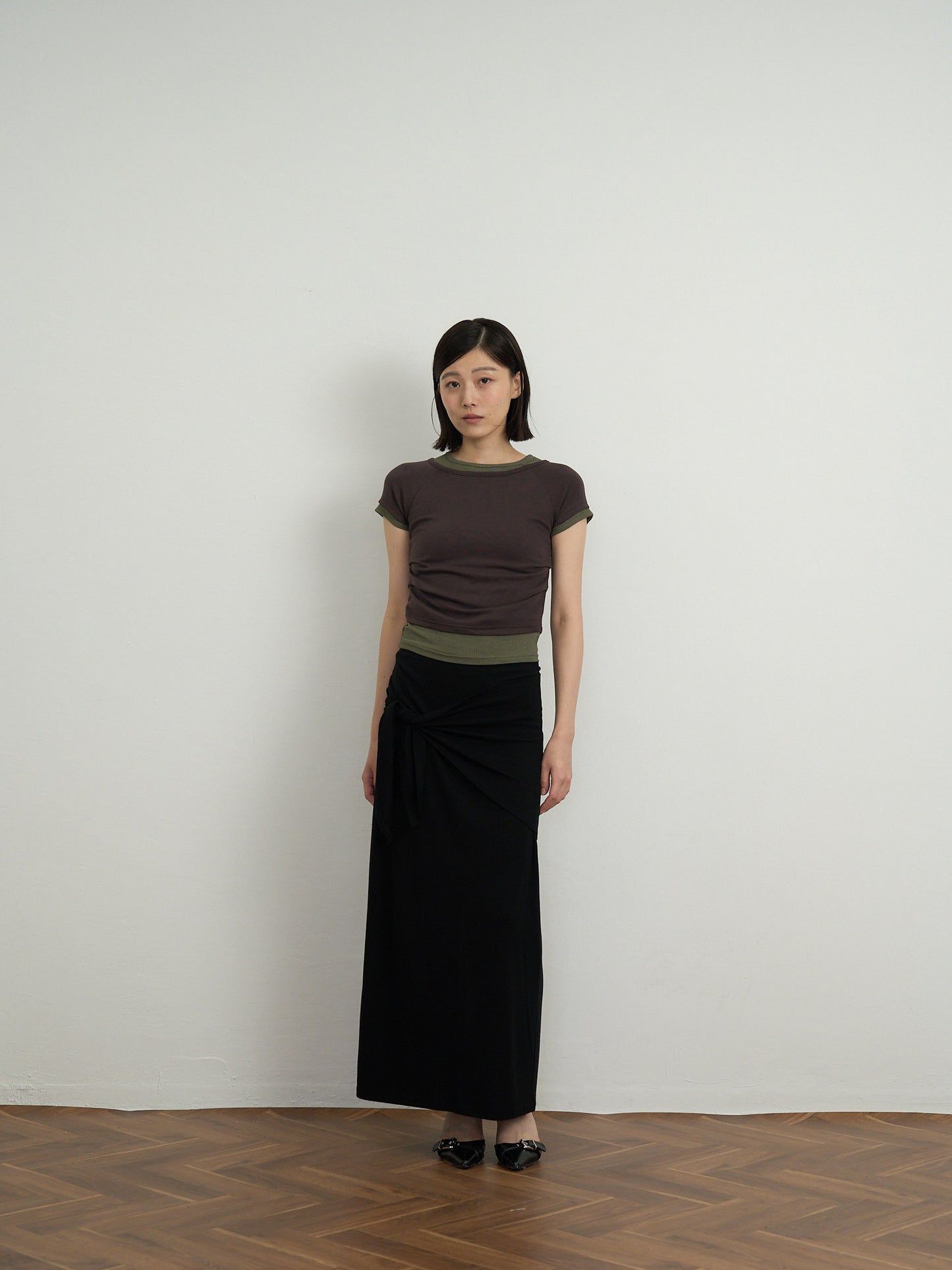 cropped layered top