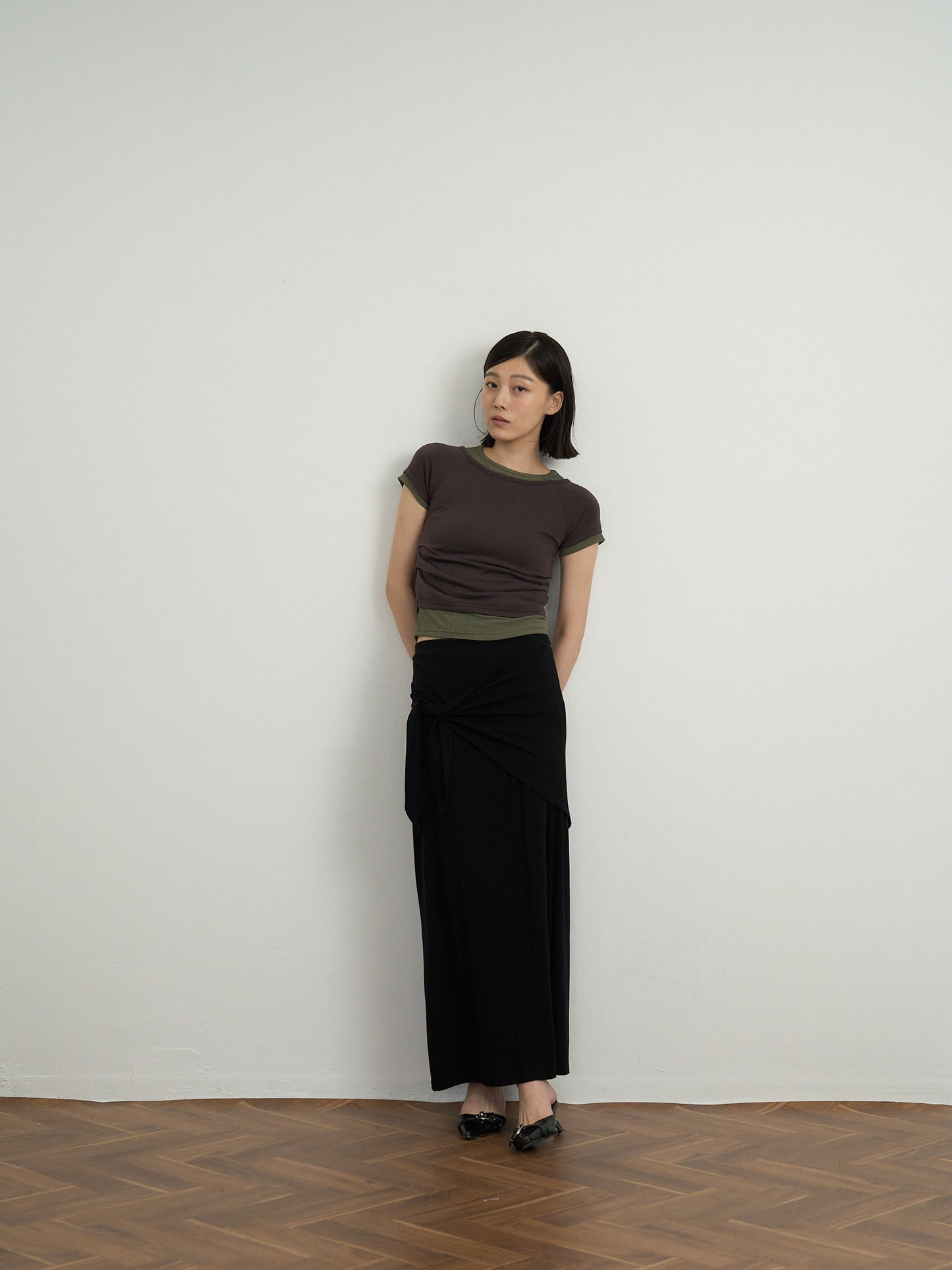 cropped layered top