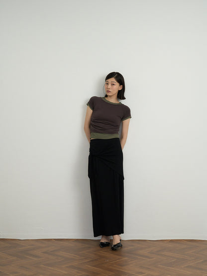 cropped layered top