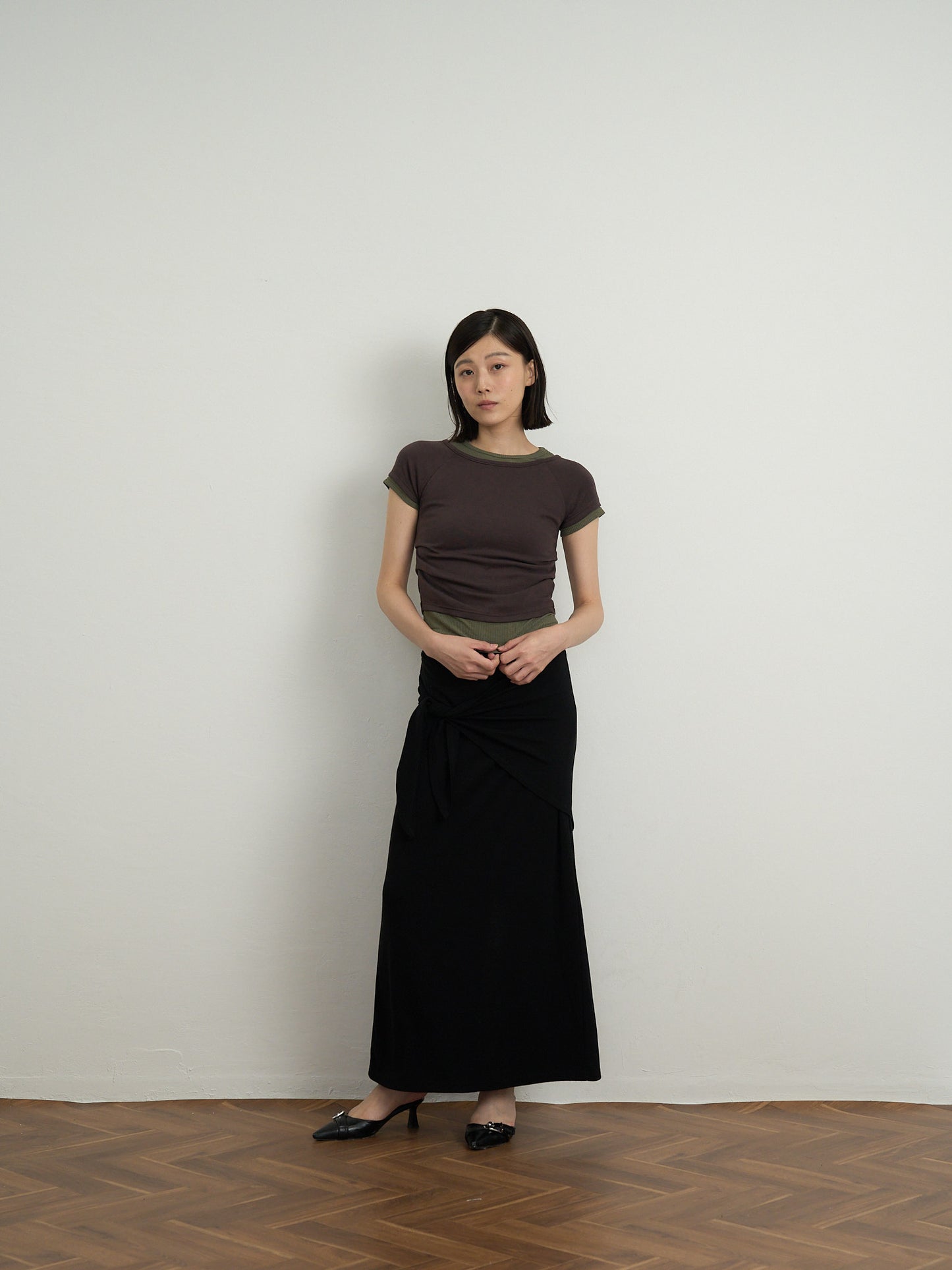 cropped layered top