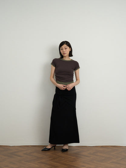 cropped layered top