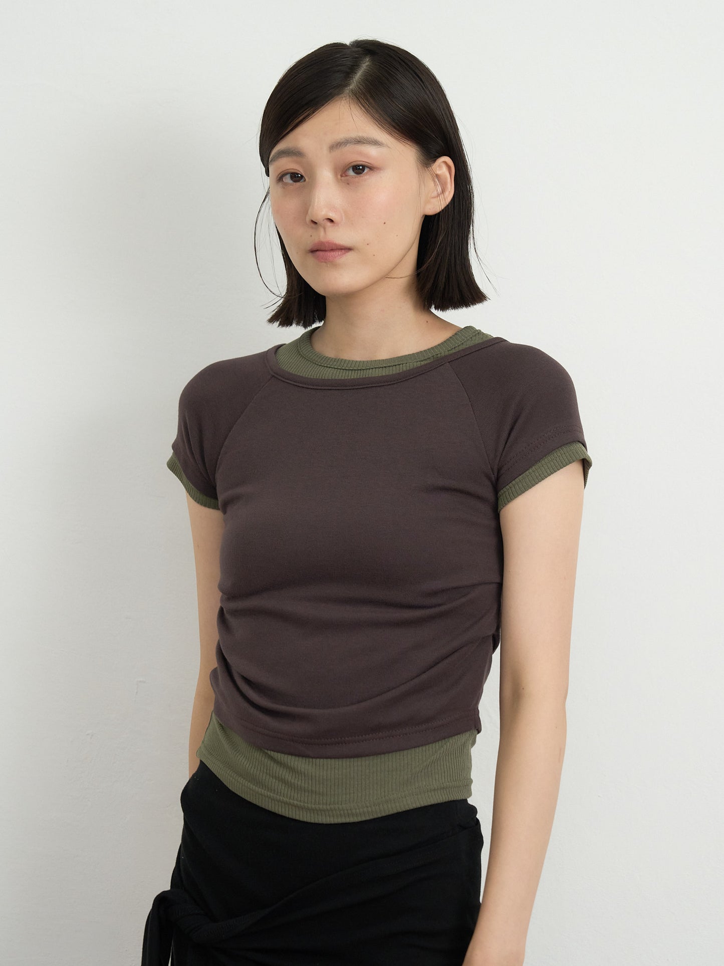 cropped layered top