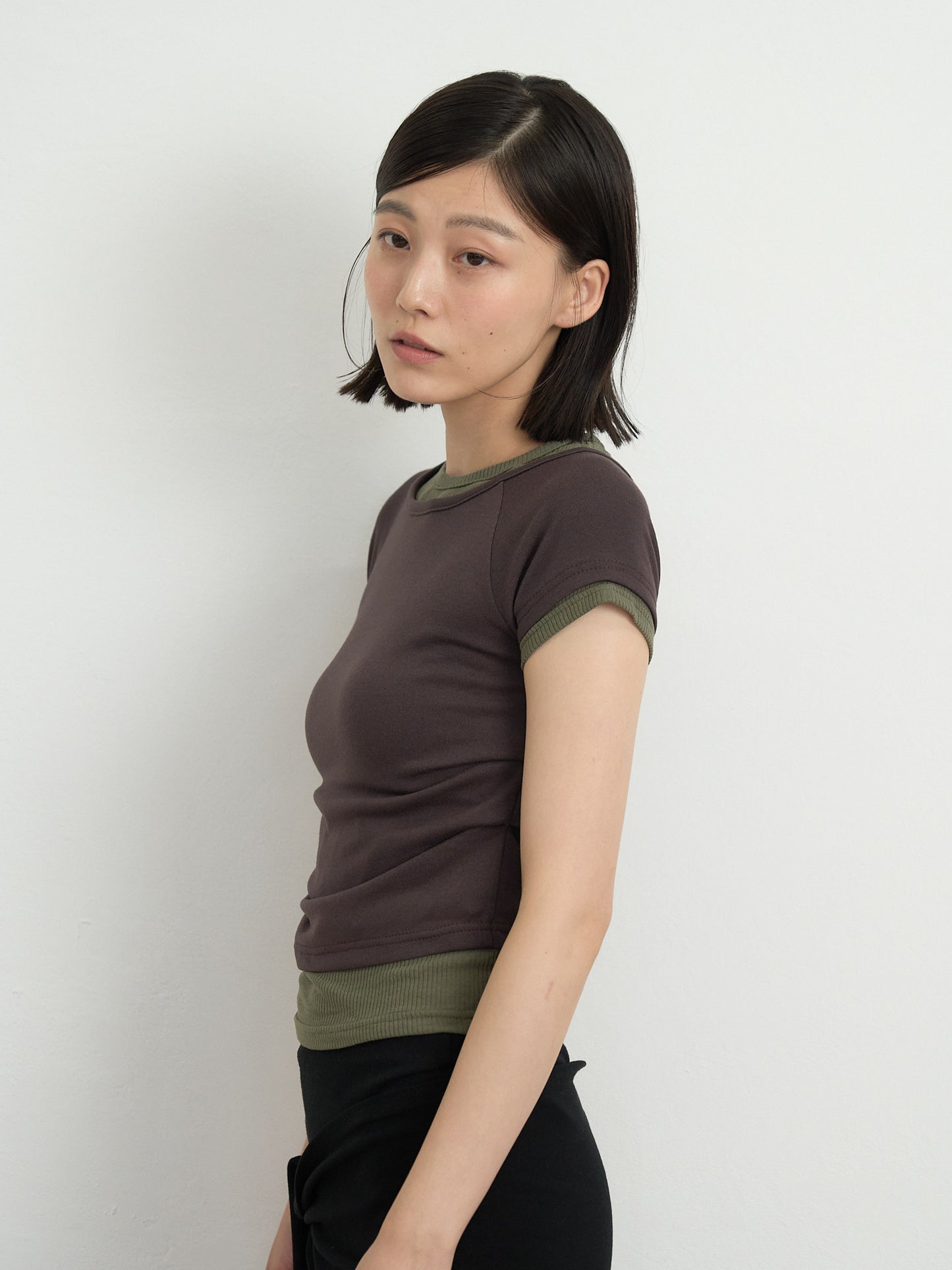 cropped layered top