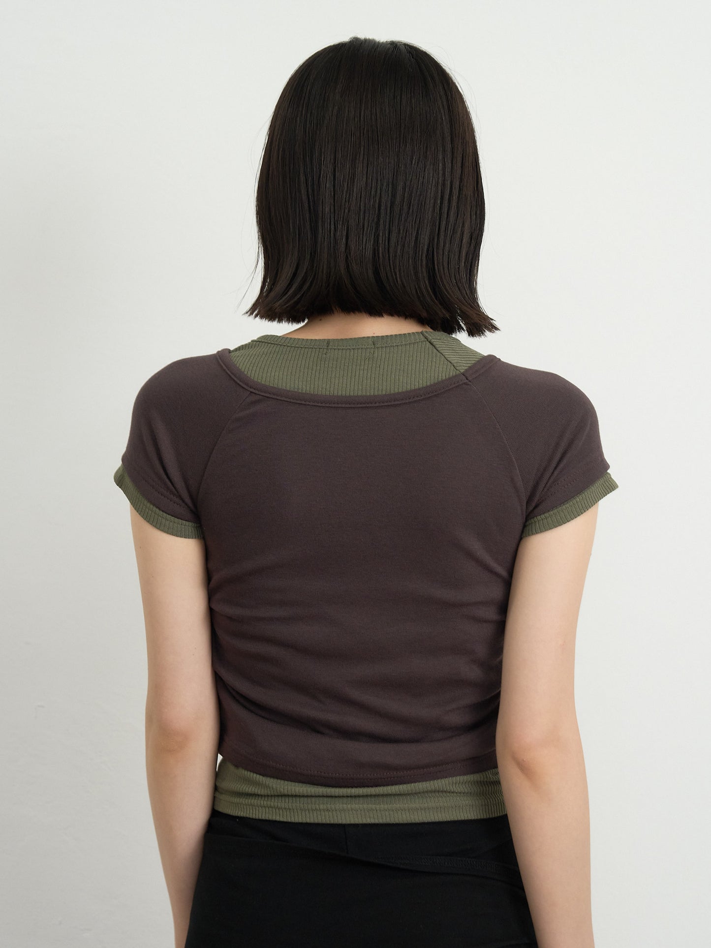 cropped layered top