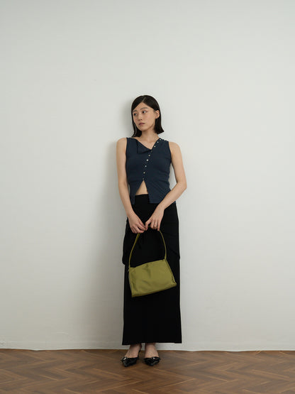 asymmetric button top