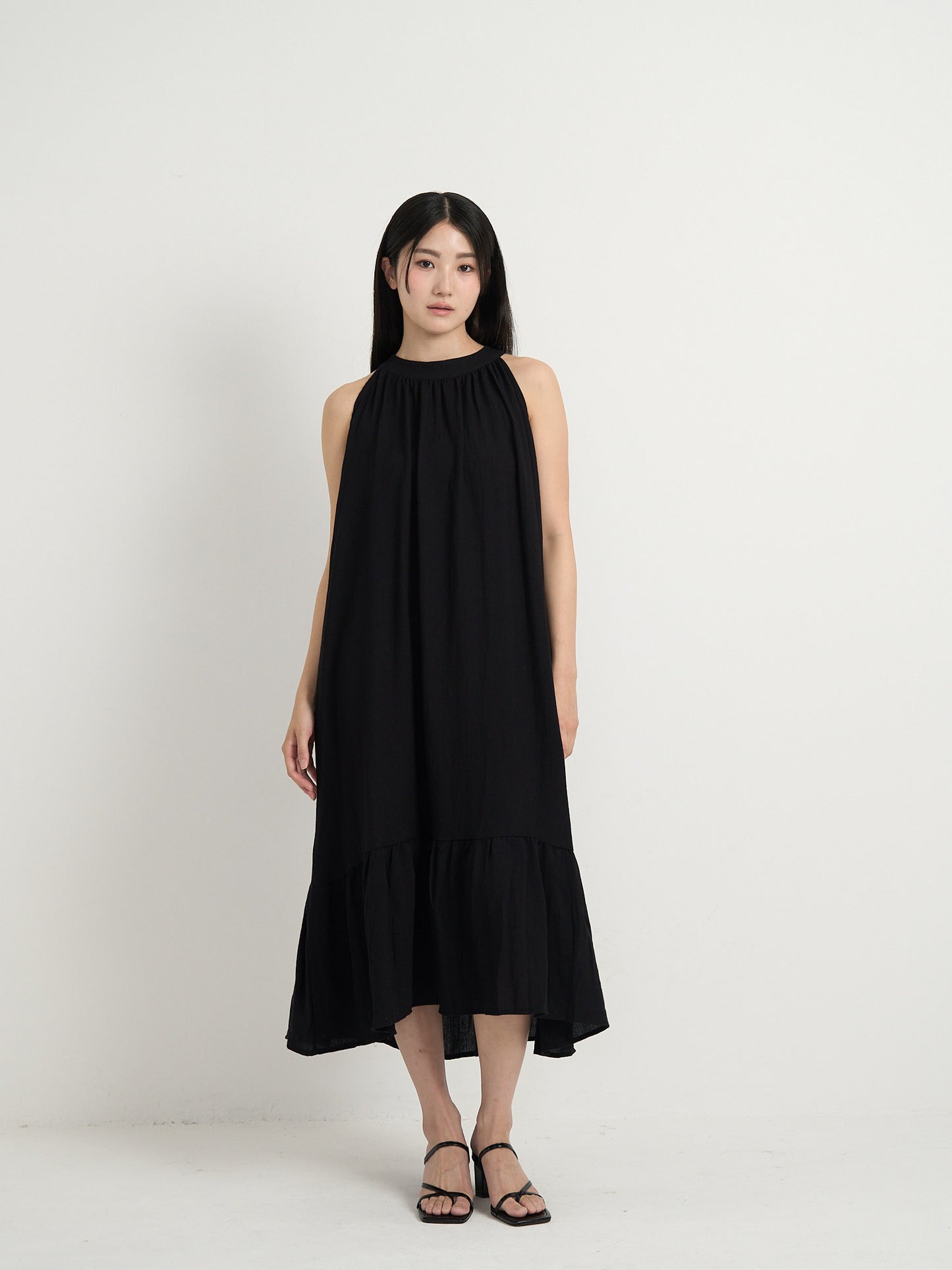 back open halter neck dress