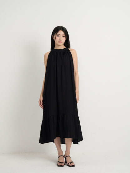 back open halter neck dress