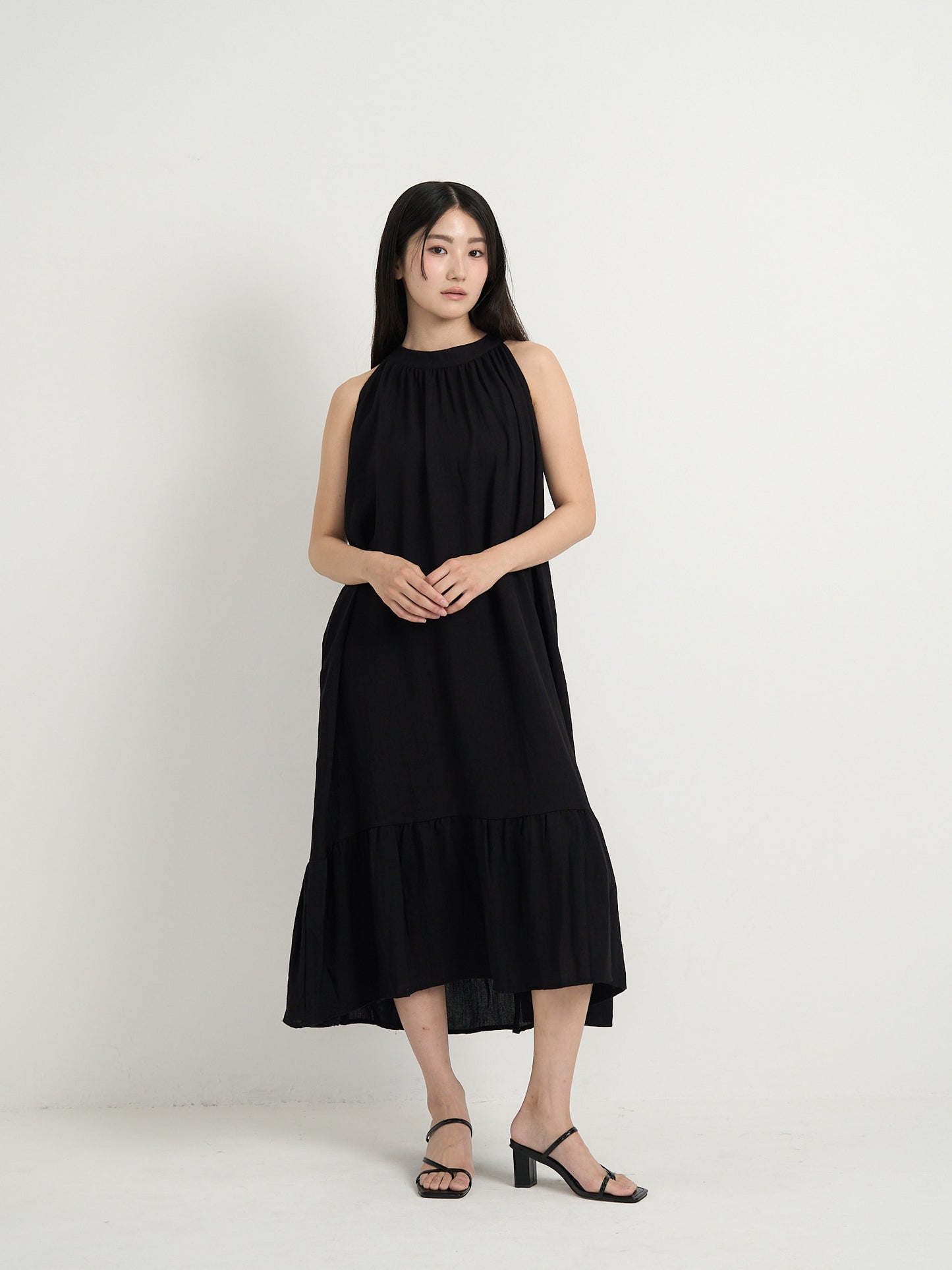 back open halter neck dress