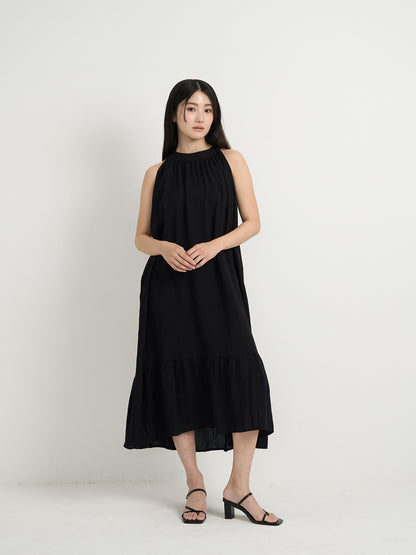 back open halter neck dress