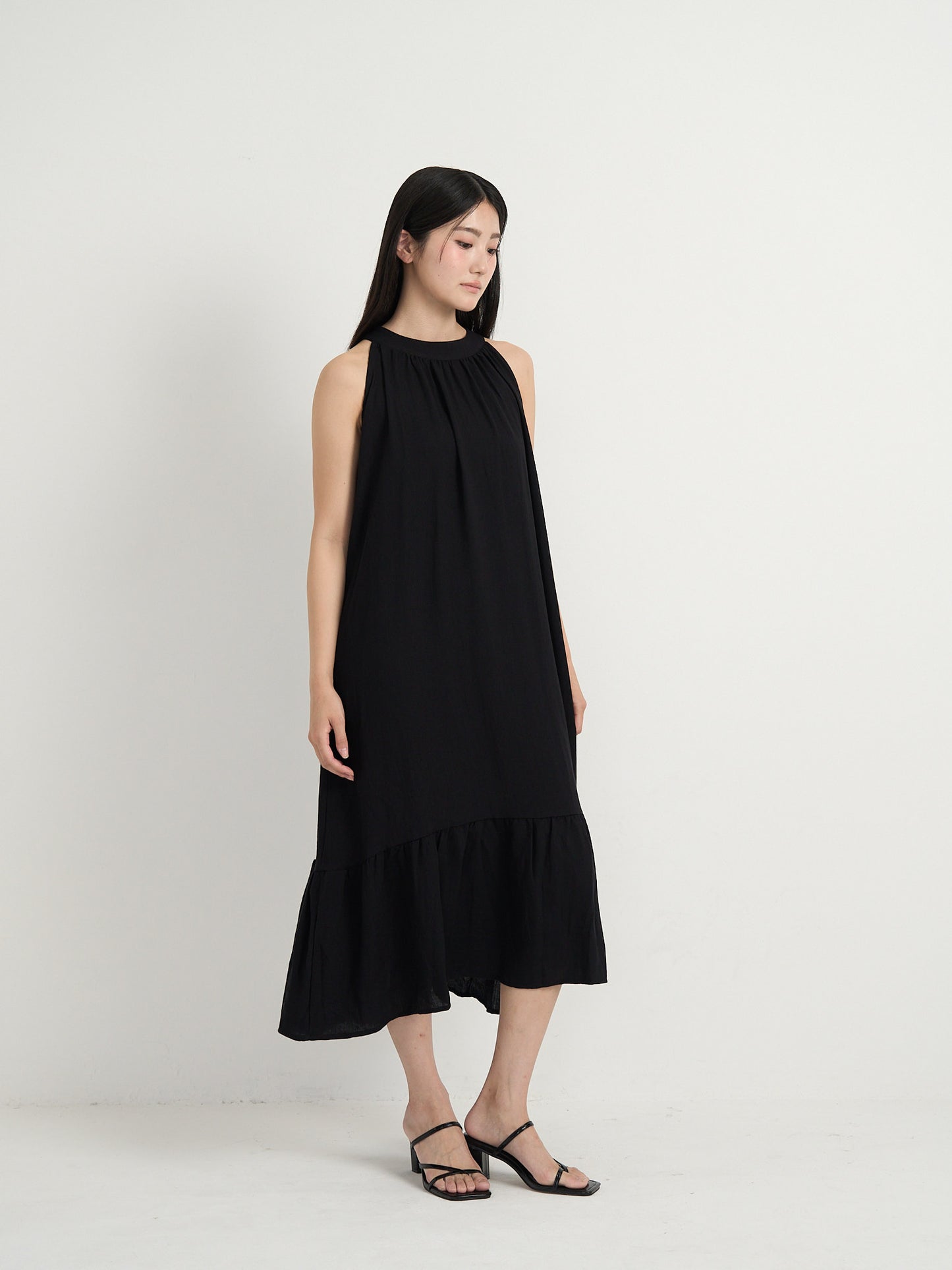back open halter neck dress