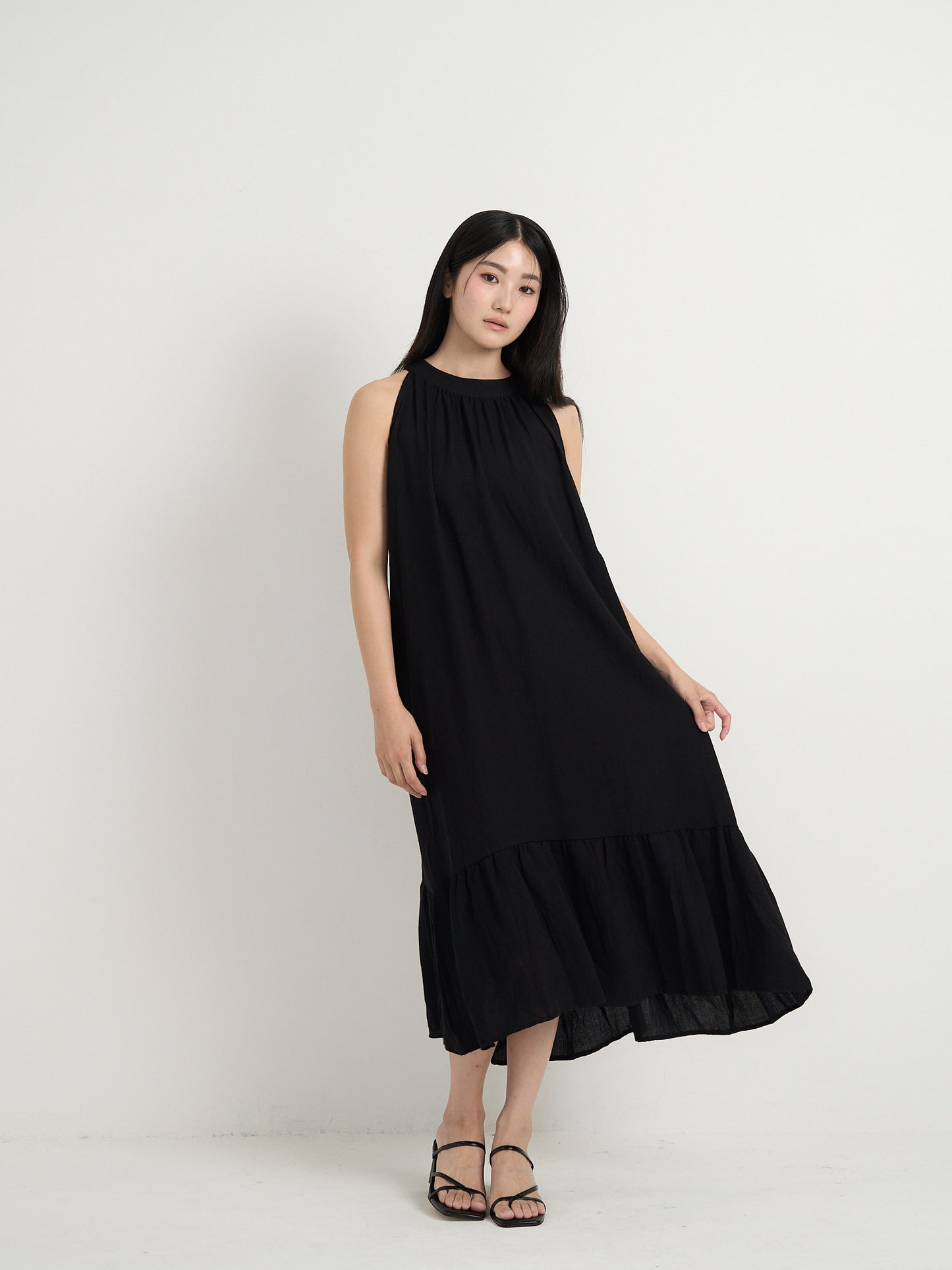 back open halter neck dress